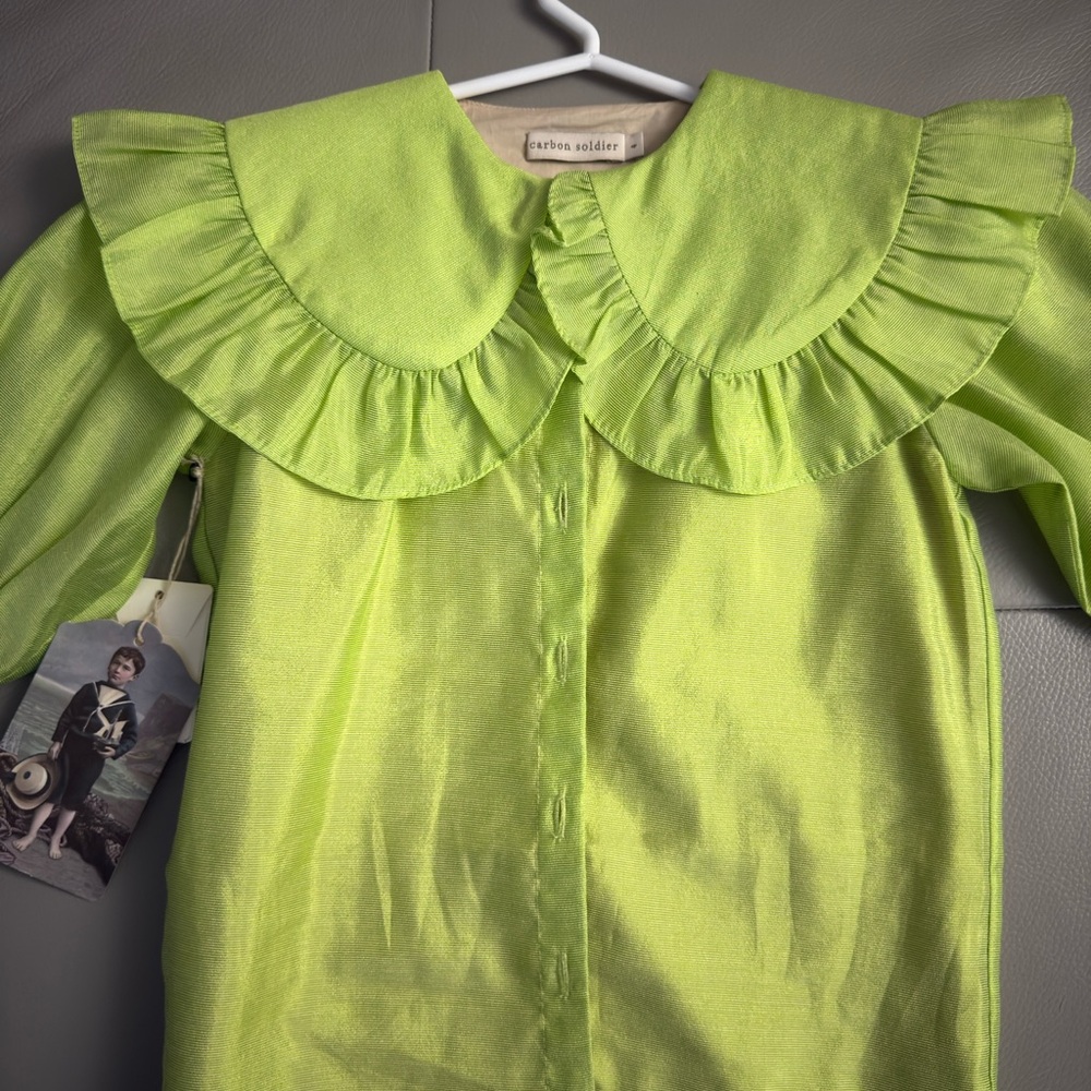 Carbon Soldier- Lime Green Kids Blouse